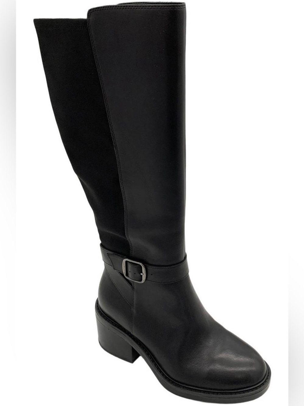Vince Camuto Vianah 4 Tall Boots in Black Leather and Stretchy Women's size 7w